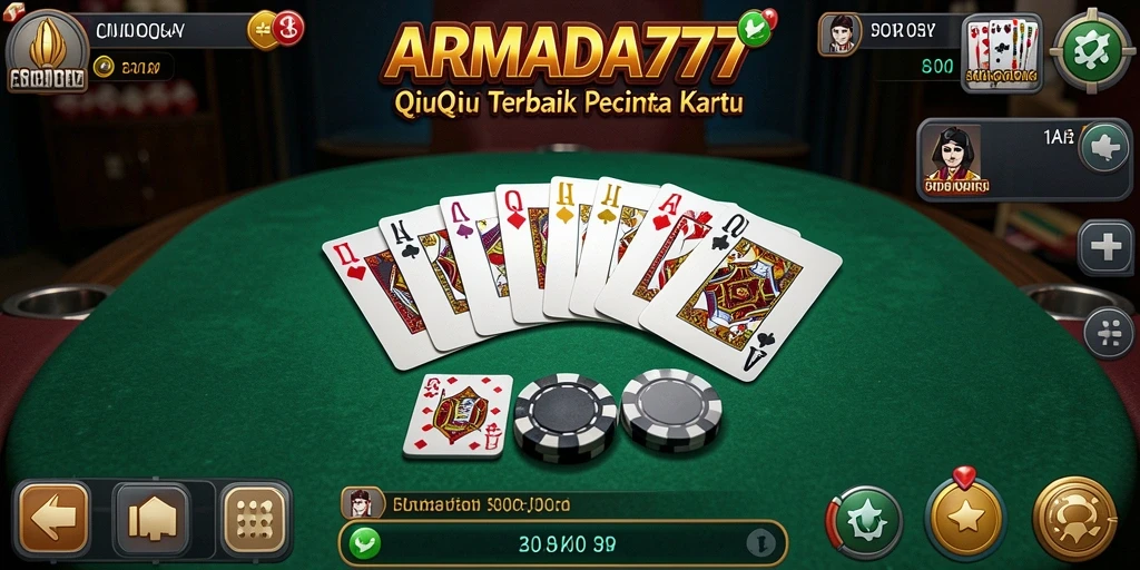 Screenshot utama ARMADA777 menampilkan keseruan gameplay QiuQiu.