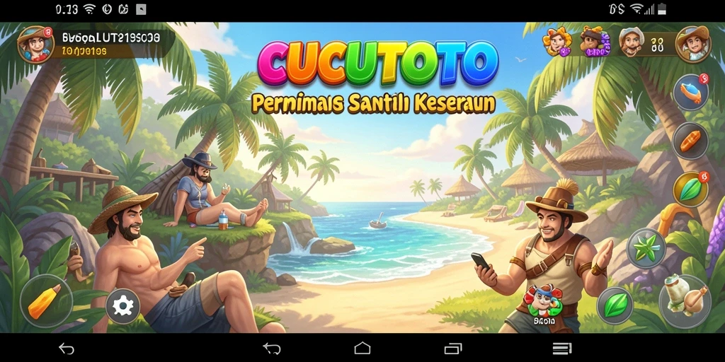 Tampilan gameplay CUCUTOTO yang penuh warna dan menarik.