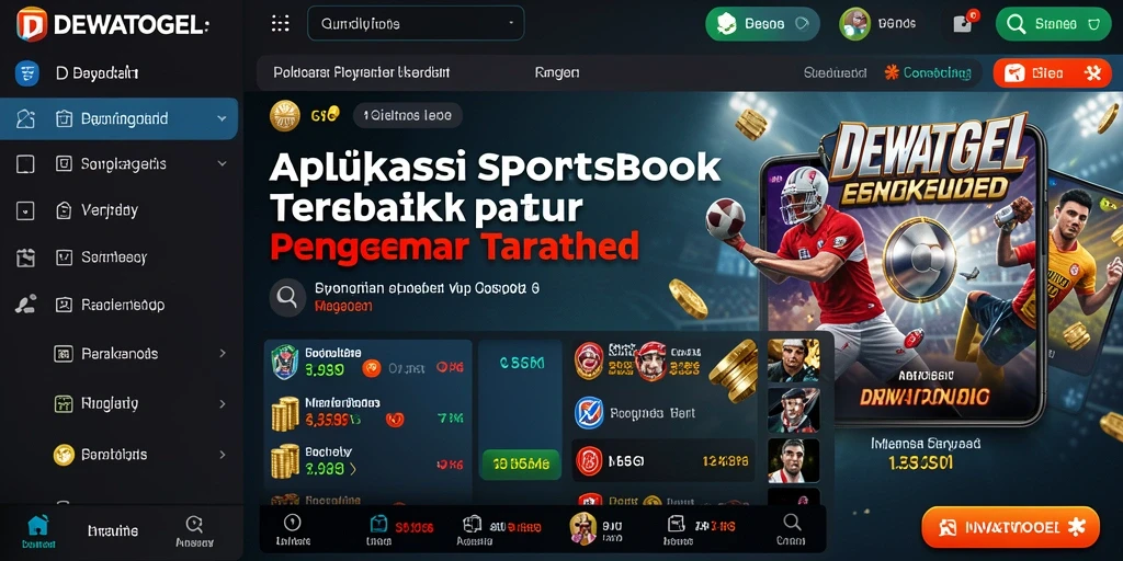 Tampilan antarmuka aplikasi DEWATOGEL dengan berbagai pilihan taruhan.