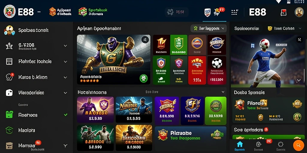 Tampilan antarmuka E88 yang menarik dalam permainan Sportsbook.