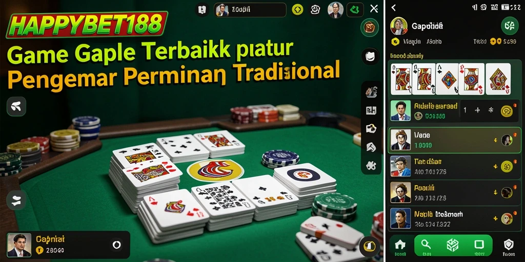 Screenshot permainan Gaple di HAPPYBET188 dengan antarmuka yang menarik.