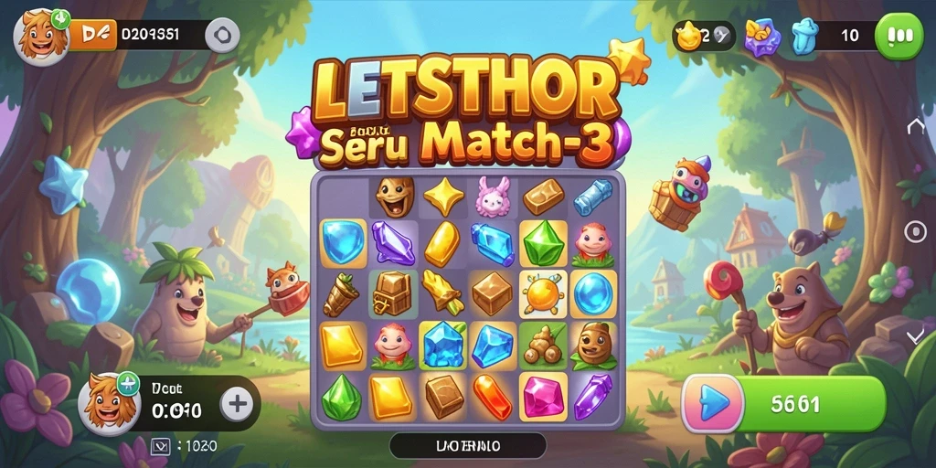 Tampilan gameplay LETSTHOR yang penuh warna dan menantang.
