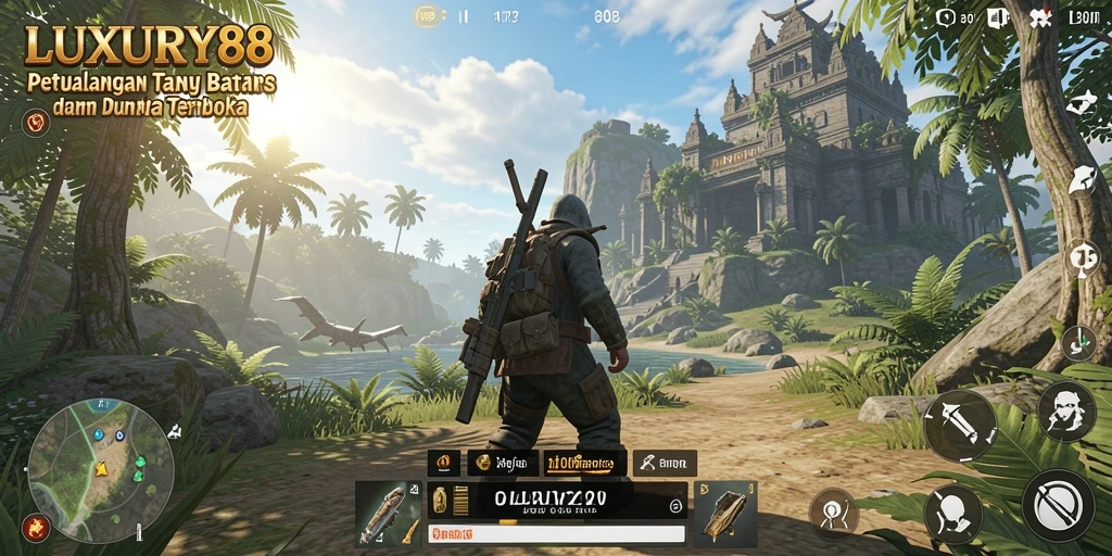 Tampilan gameplay mendalam LUXURY88 di dunia terbuka.