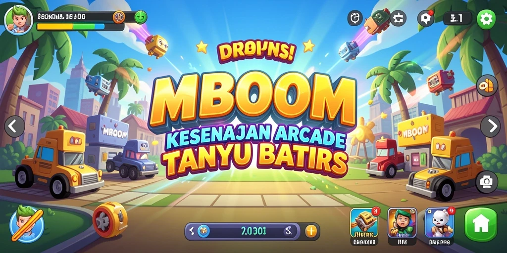 Tampilan gameplay seru dari MBOOM yang penuh tantangan.
