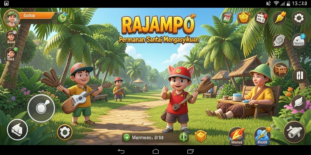 Tampilan gameplay yang ceria dan menghibur dari RAJAMPO.