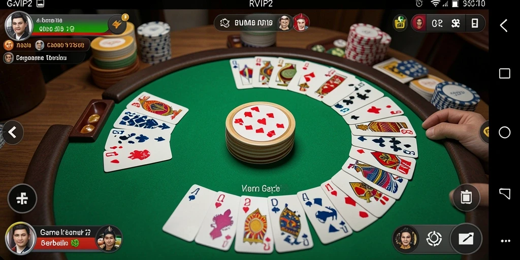 Tampilan menarik dari gameplay gaple di RVIP2 yang mengasyikkan.